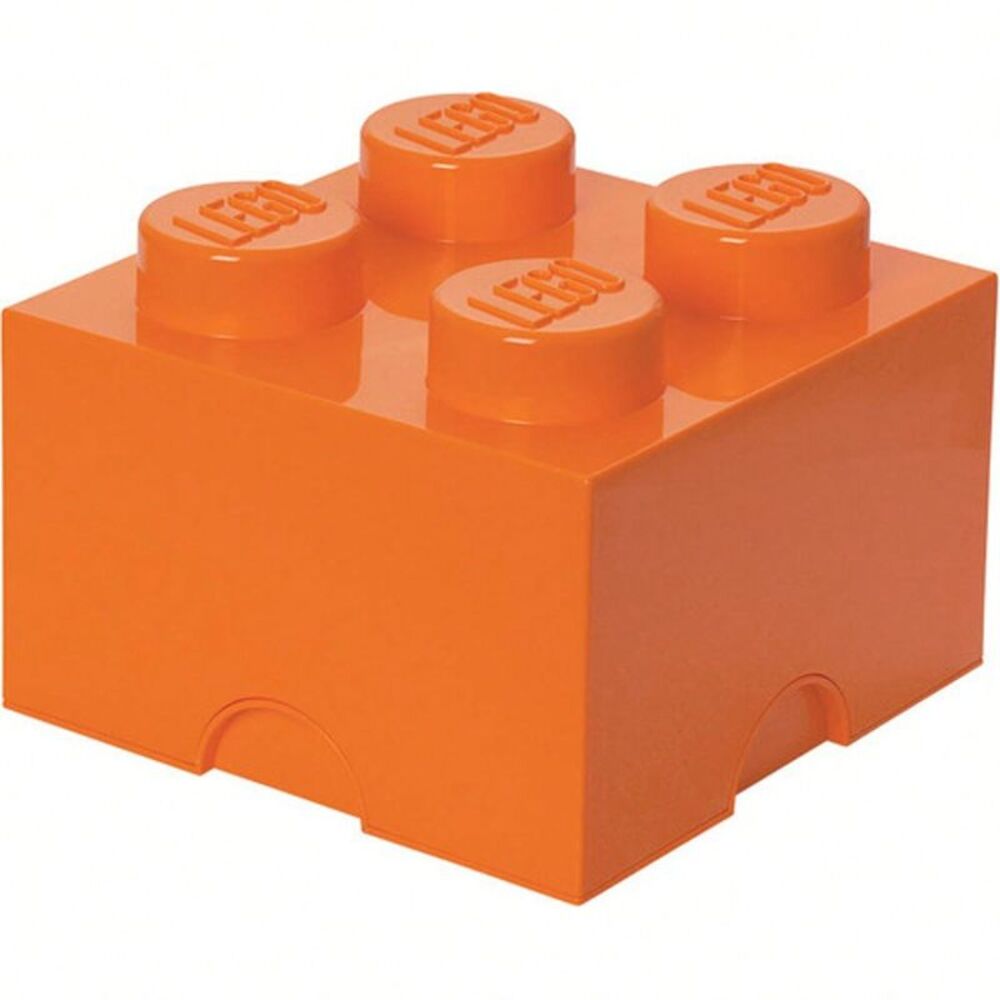 LEGO Stackable Storage Brick With 4 Knobs, Orange COLLECTIBLES